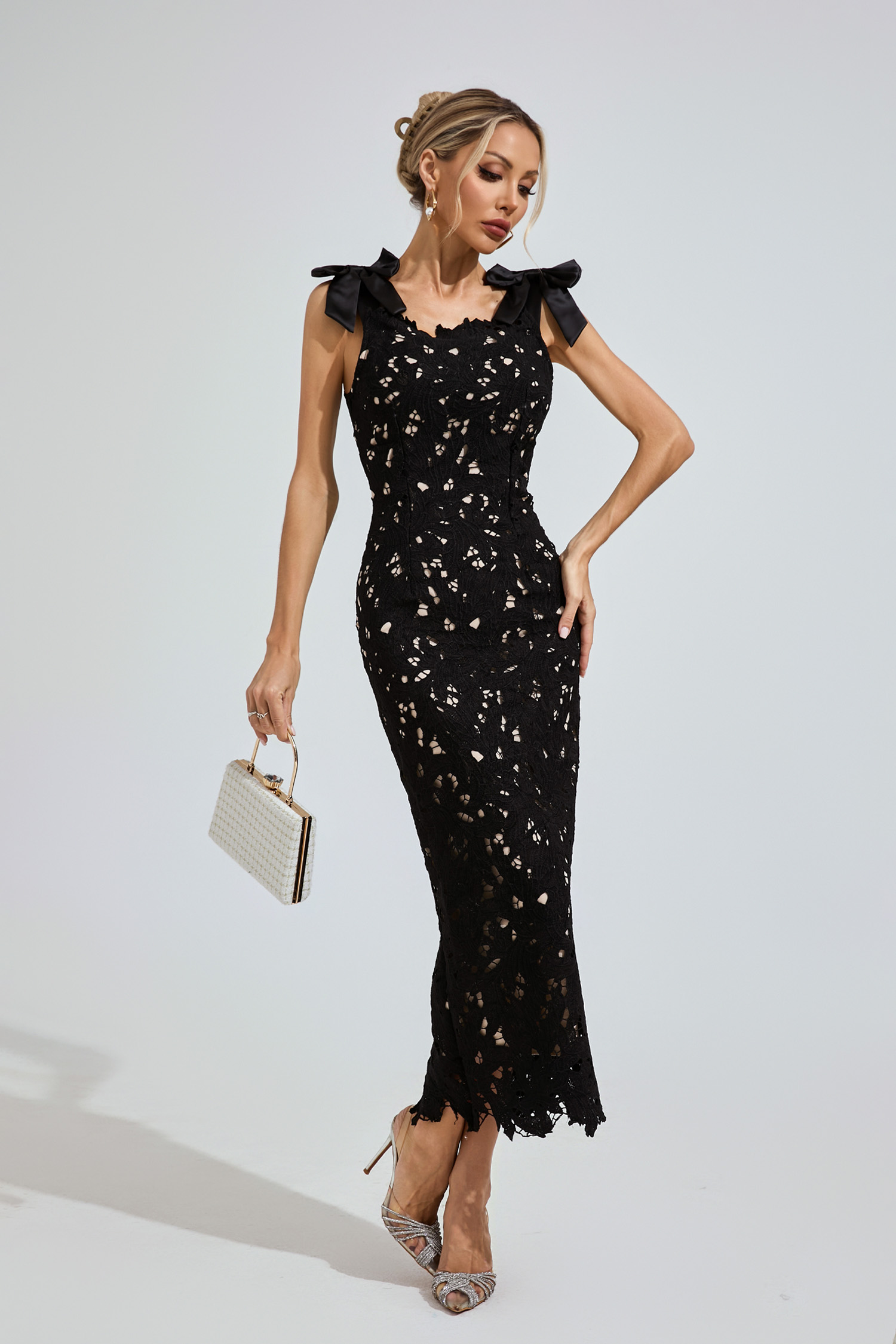 Mason Ture Black Corset Maxi Dress