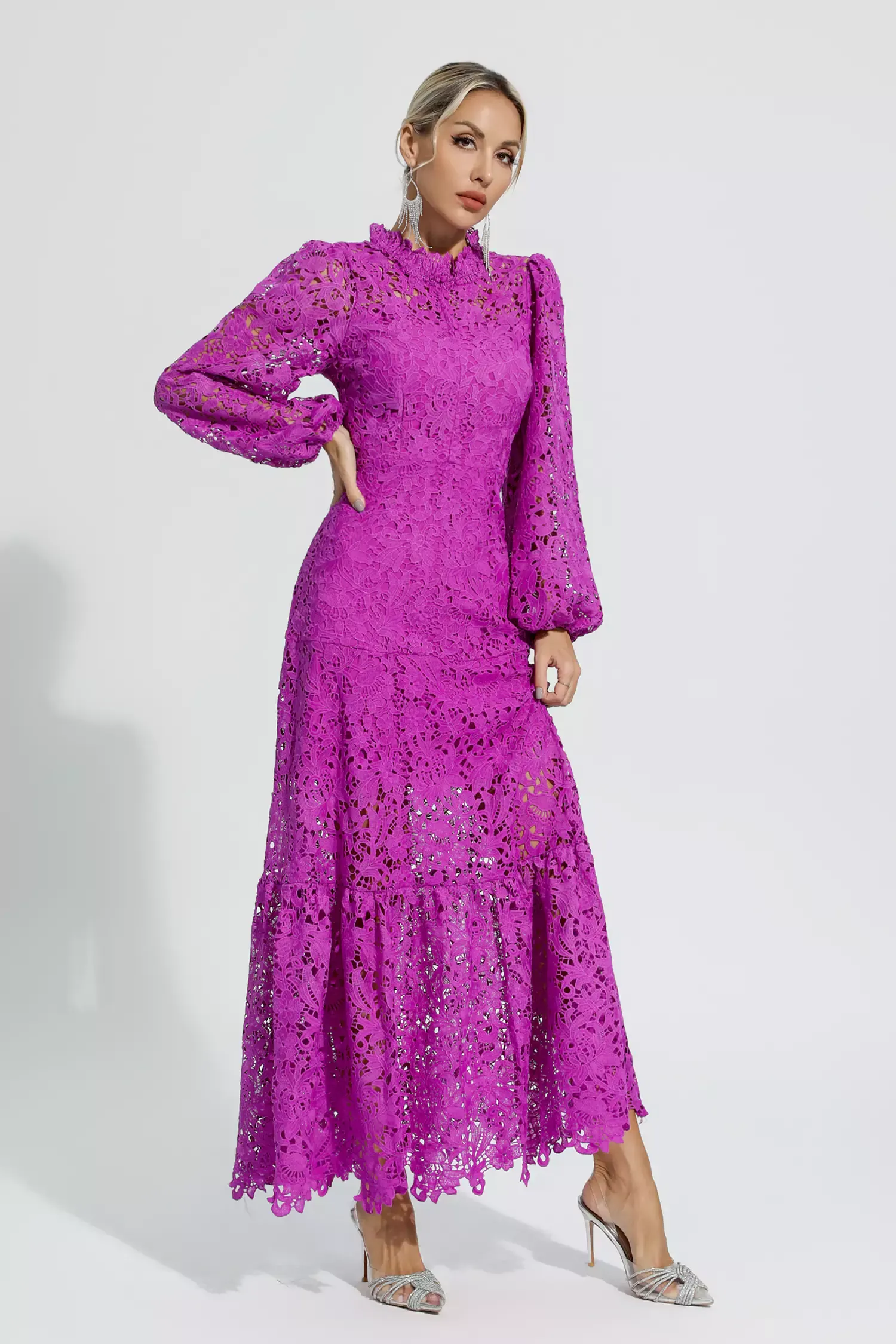 Truman Purple Cut Out Long Sleeve Dress