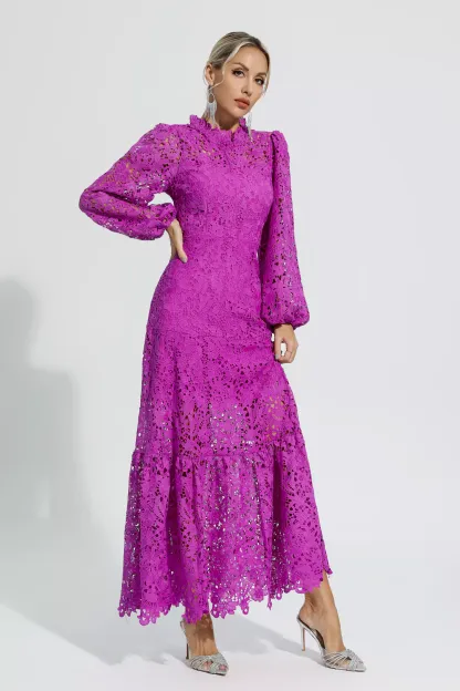 Truman Purple Cut Out Long Sleeve Dress