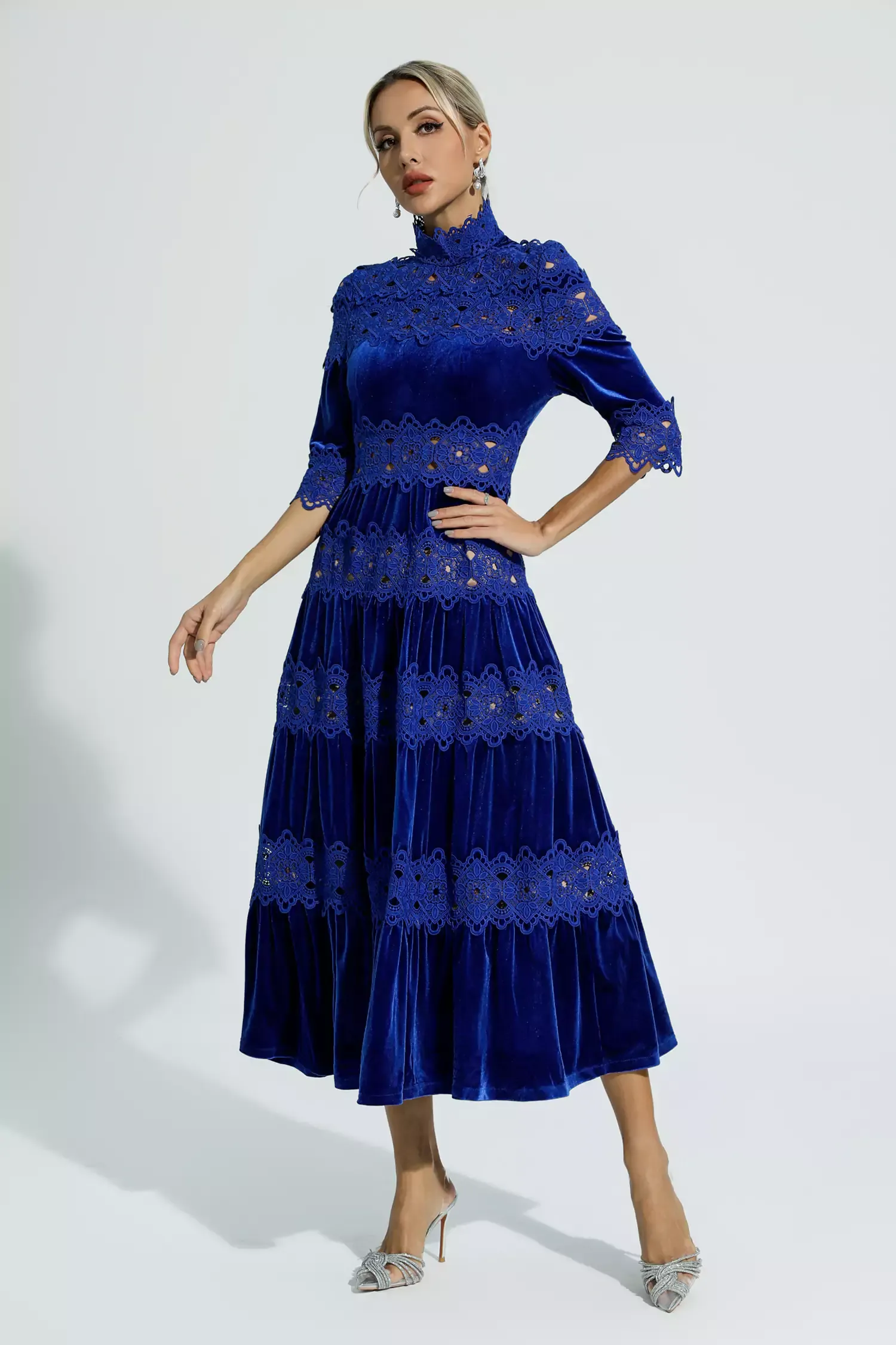 Eliot Blue Cut Out Long Sleeve Dress