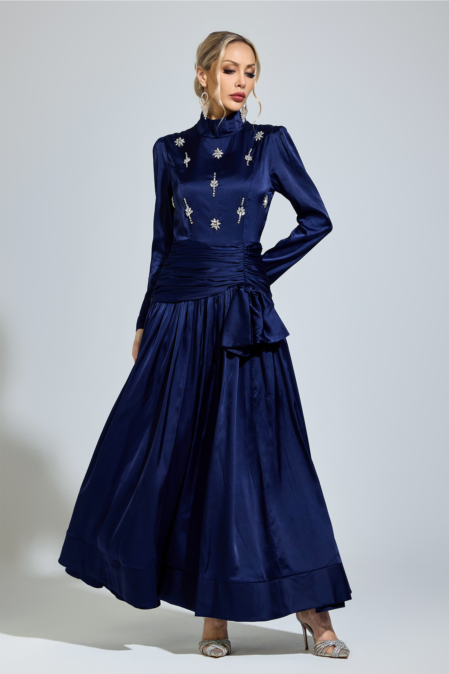 Dylan Blue Diamond Long Sleeve Dress