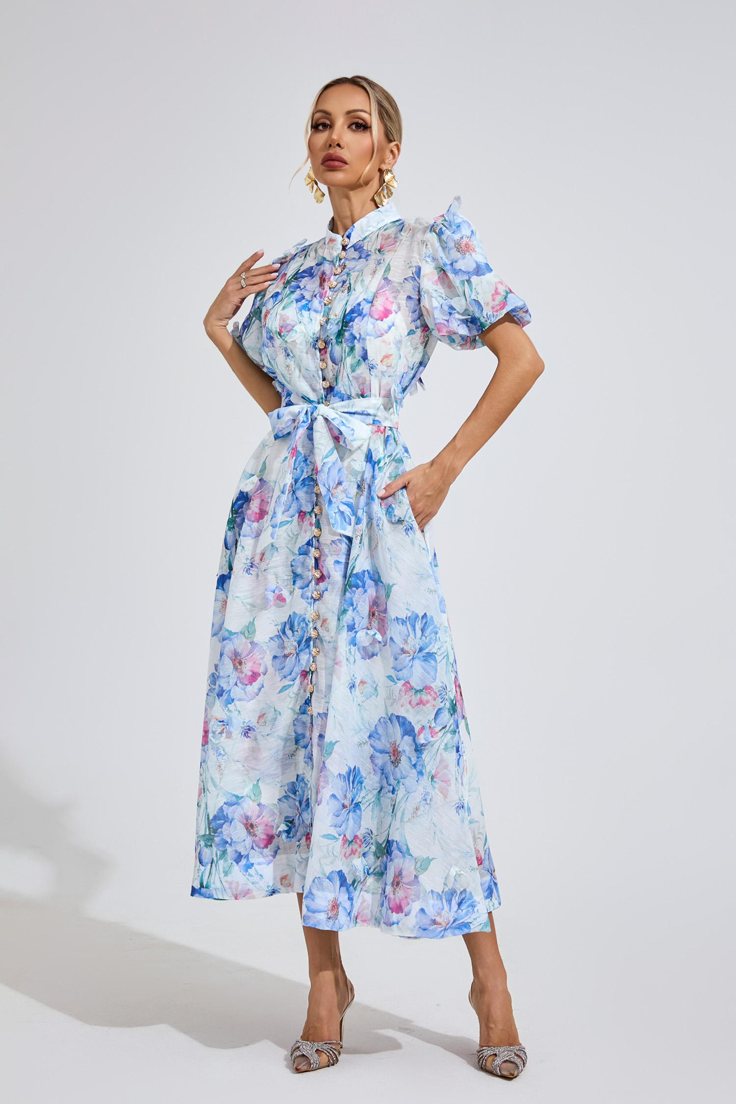 Hughes Cambridge Blue Corset Midi Dress