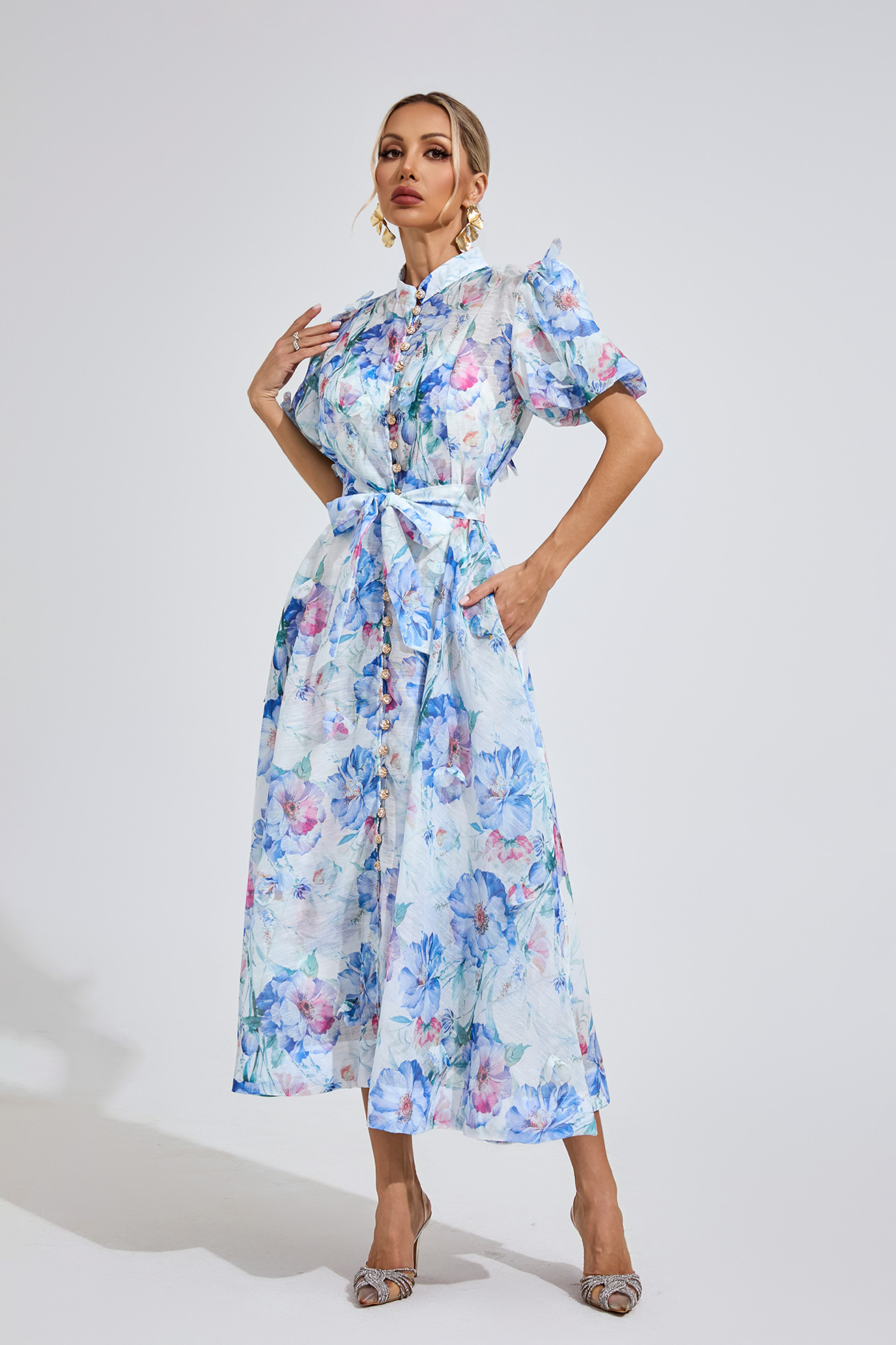 Hughes Cambridge Blue Corset Midi Dress