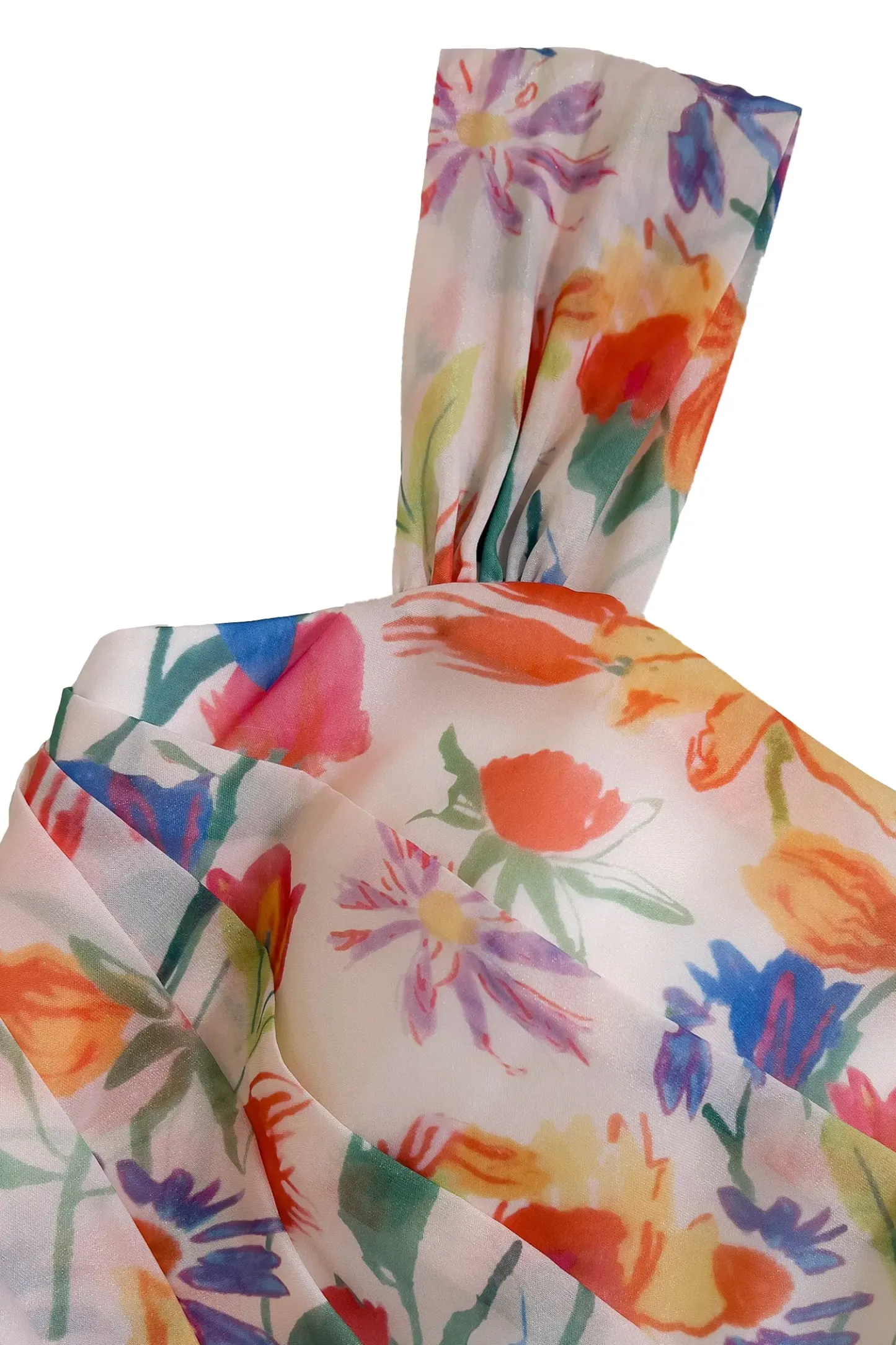 Doherty Orange Flower Waist-cinching Dress