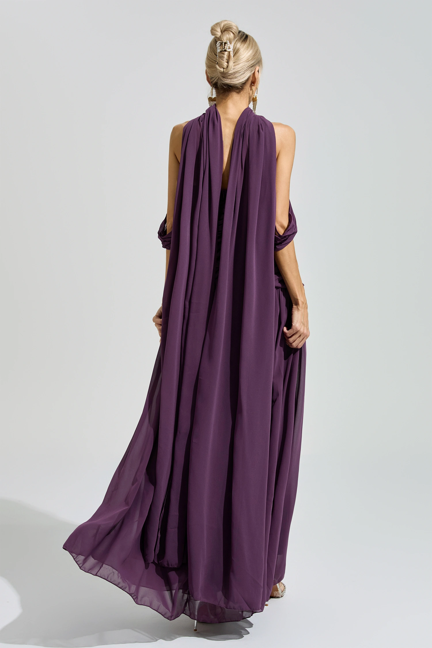 Horkheimer Purple Halter Neck Dress