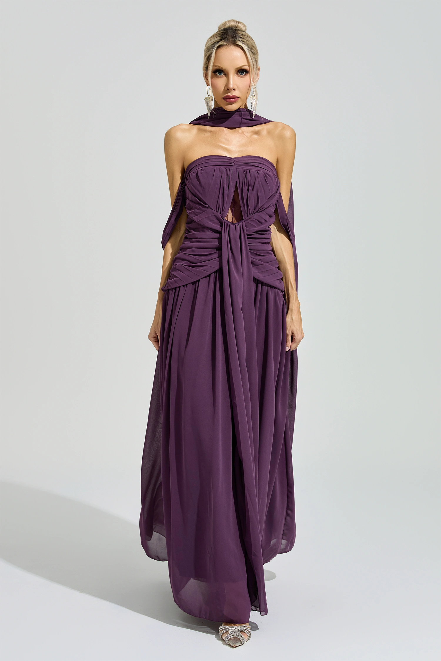 Horkheimer Purple Halter Neck Dress