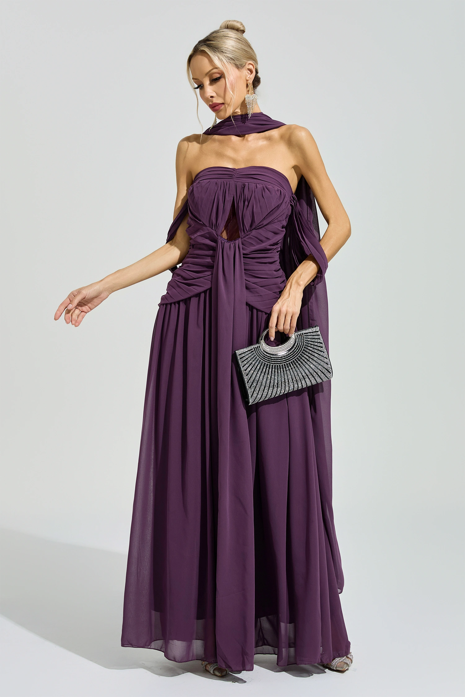 Horkheimer Purple Halter Neck Dress