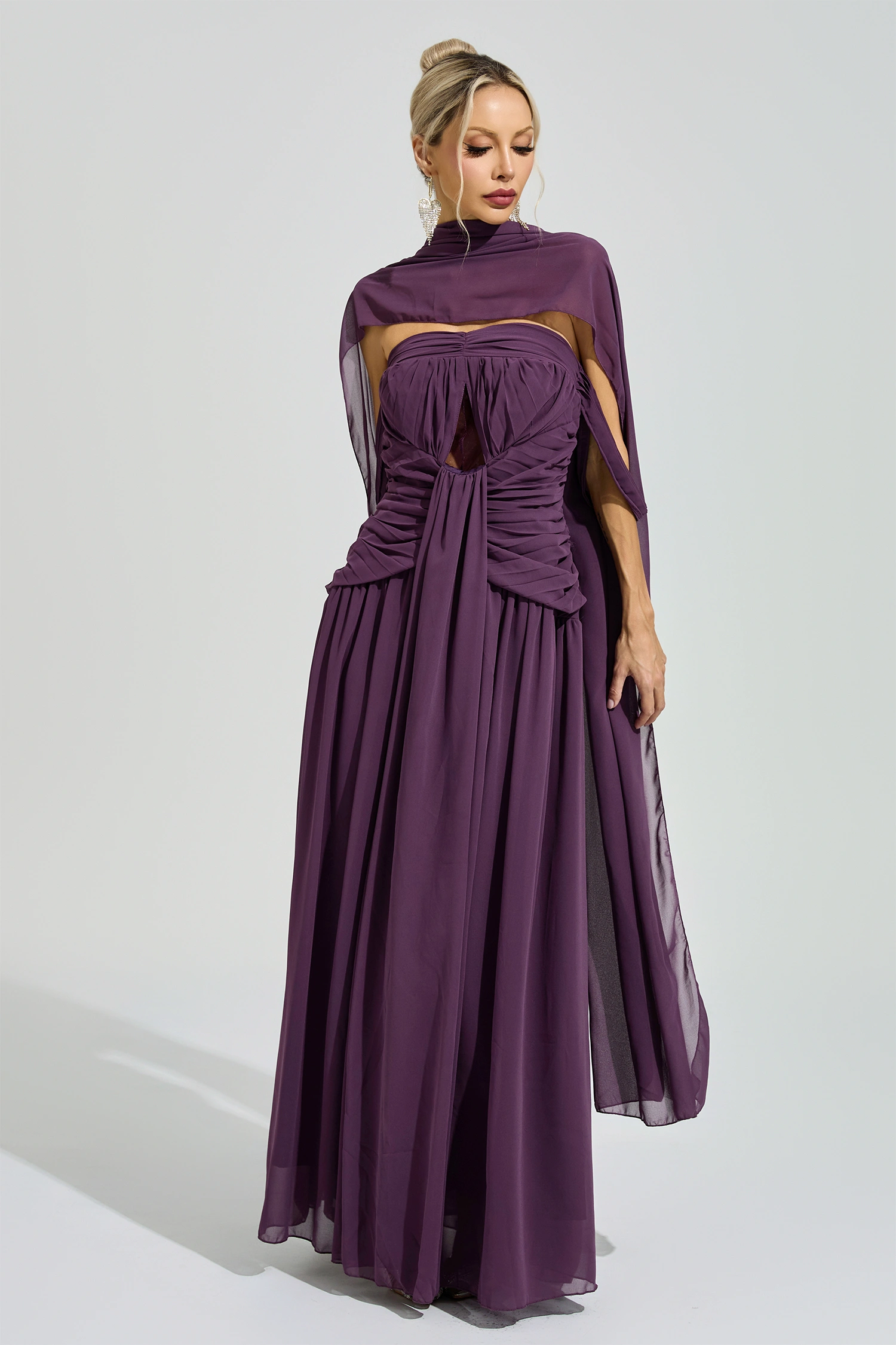 Horkheimer Purple Halter Neck Dress