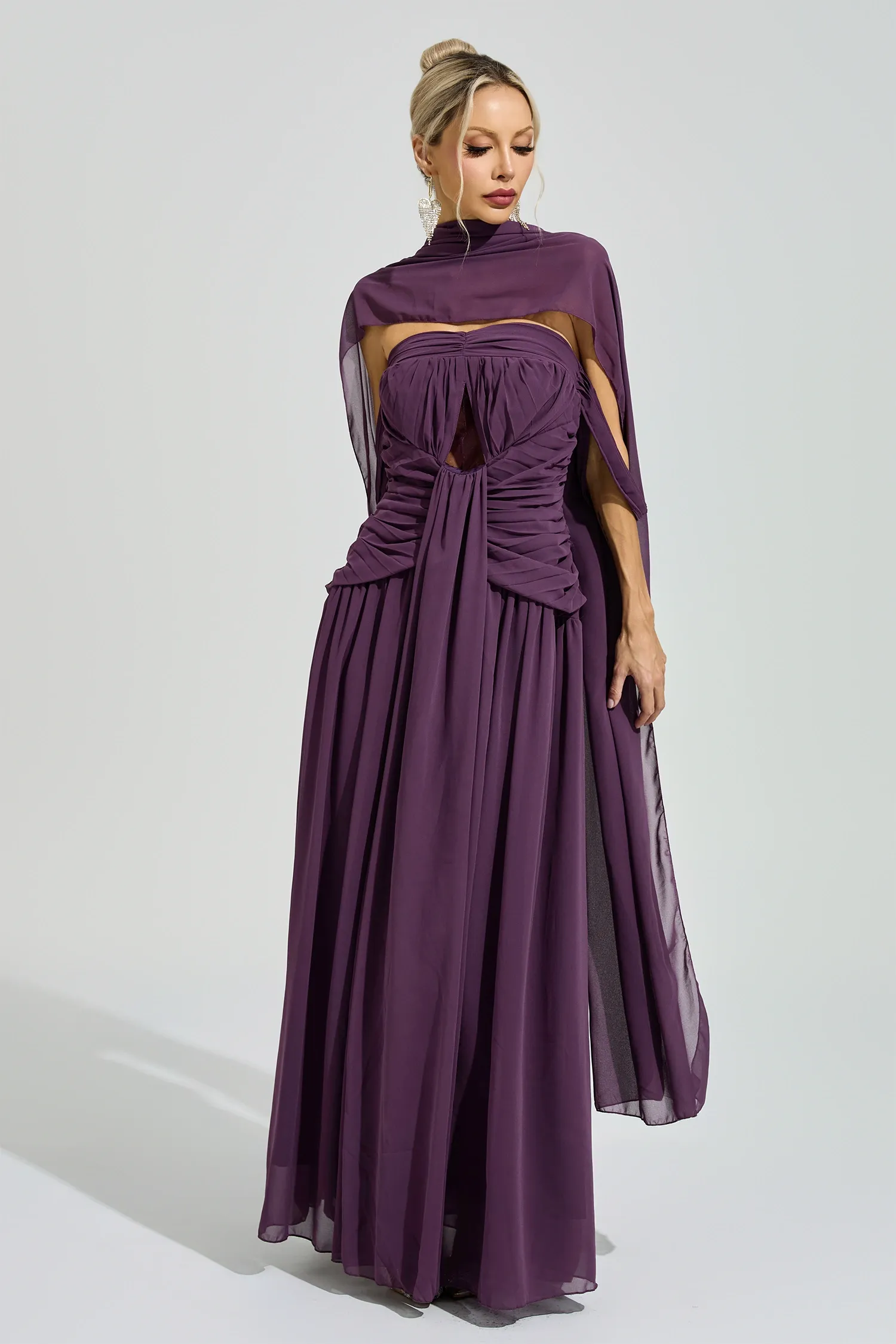 Horkheimer Purple Halter Neck Dress