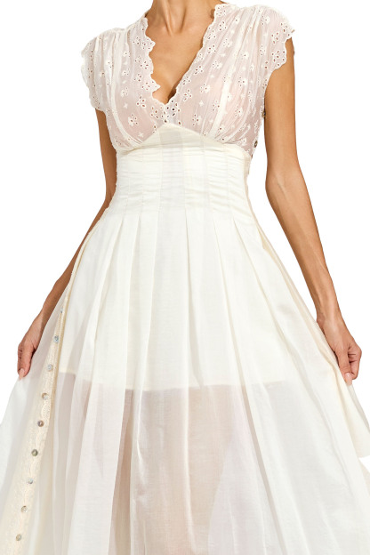 Nathaniel Apricot Lace Maxi Dress