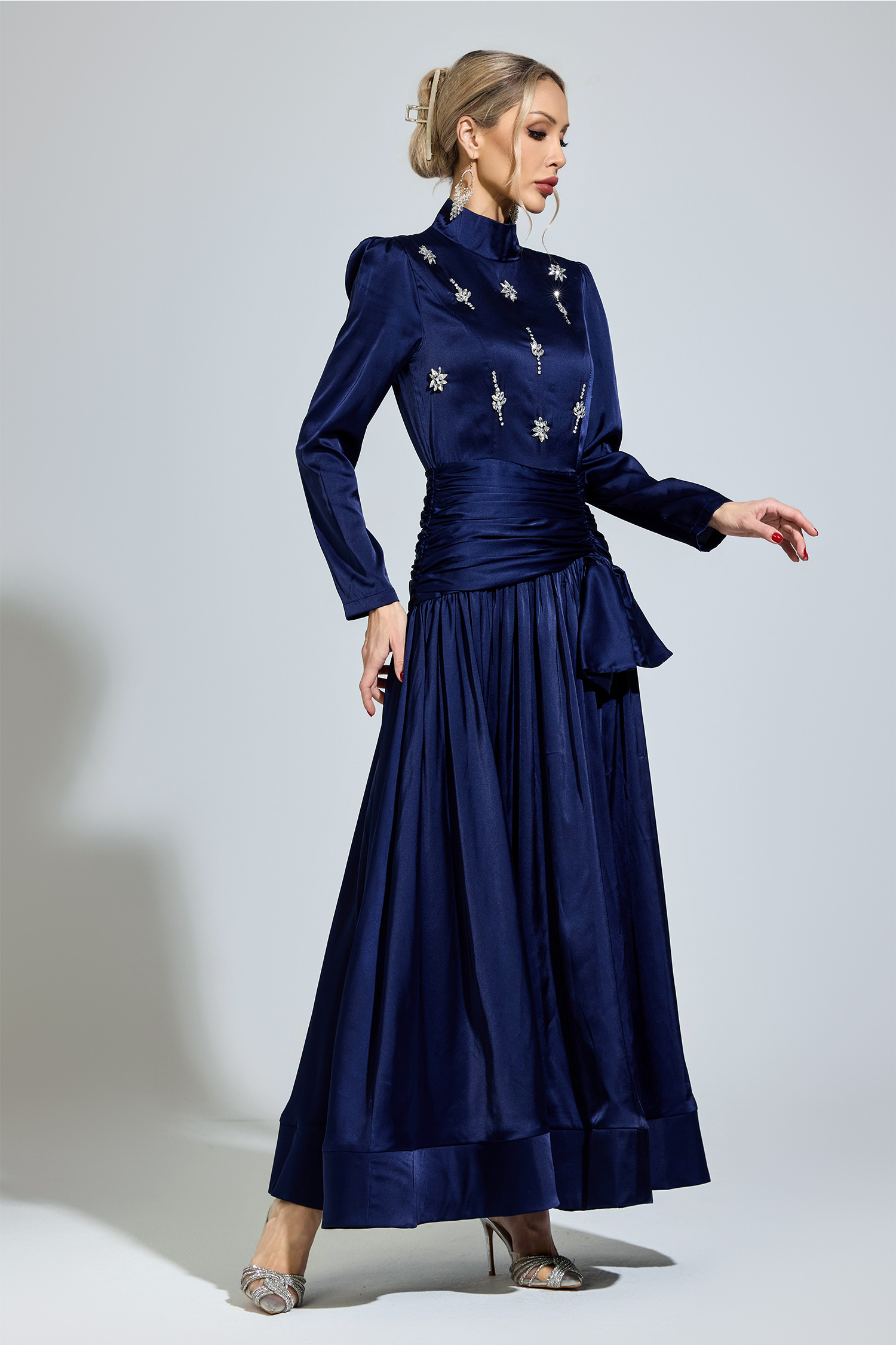 Dylan Blue Diamond Long Sleeve Dress
