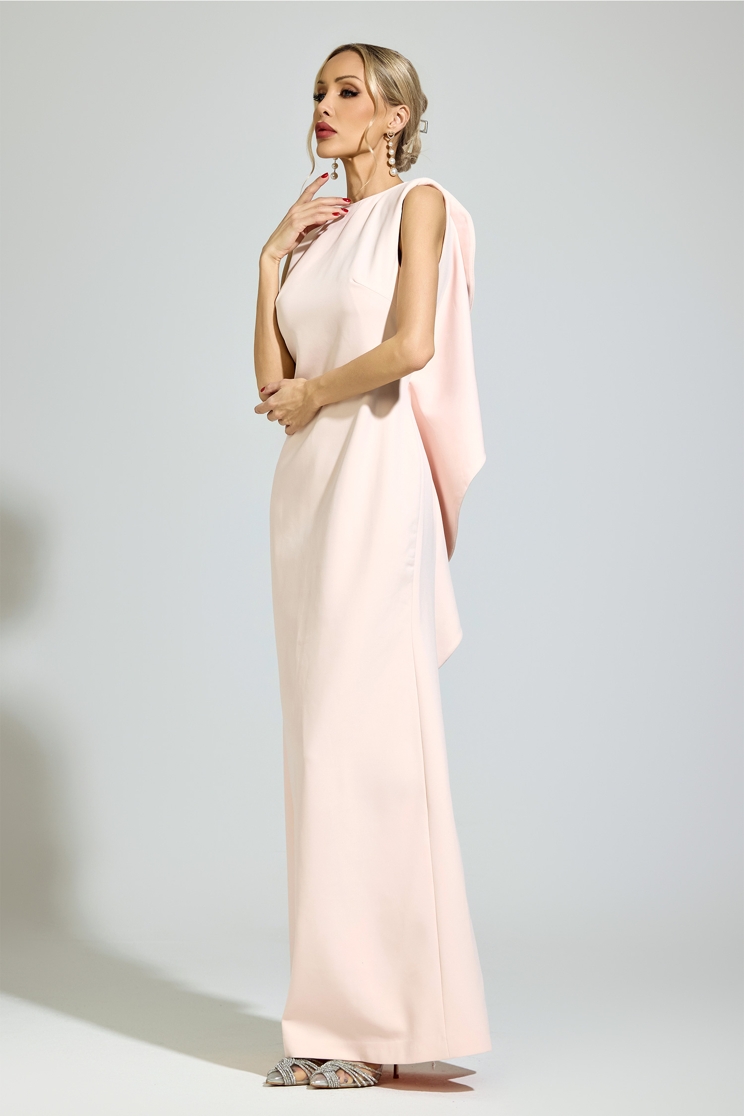 Marx Pink Backless Formal Dress