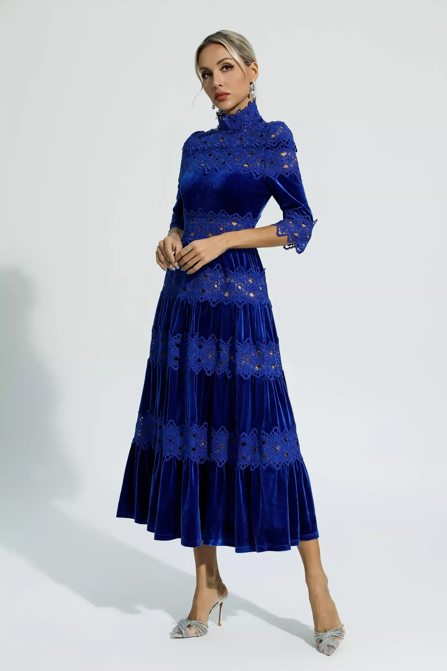 Eliot Blue Cut Out Long Sleeve Dress