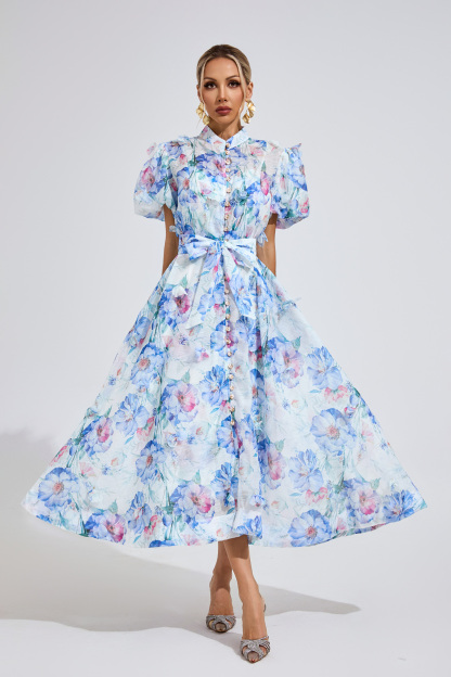 Hughes Cambridge Blue Corset Midi Dress