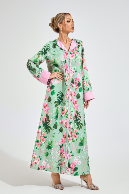 Keller Mint Green A-line  Print Floral Dress