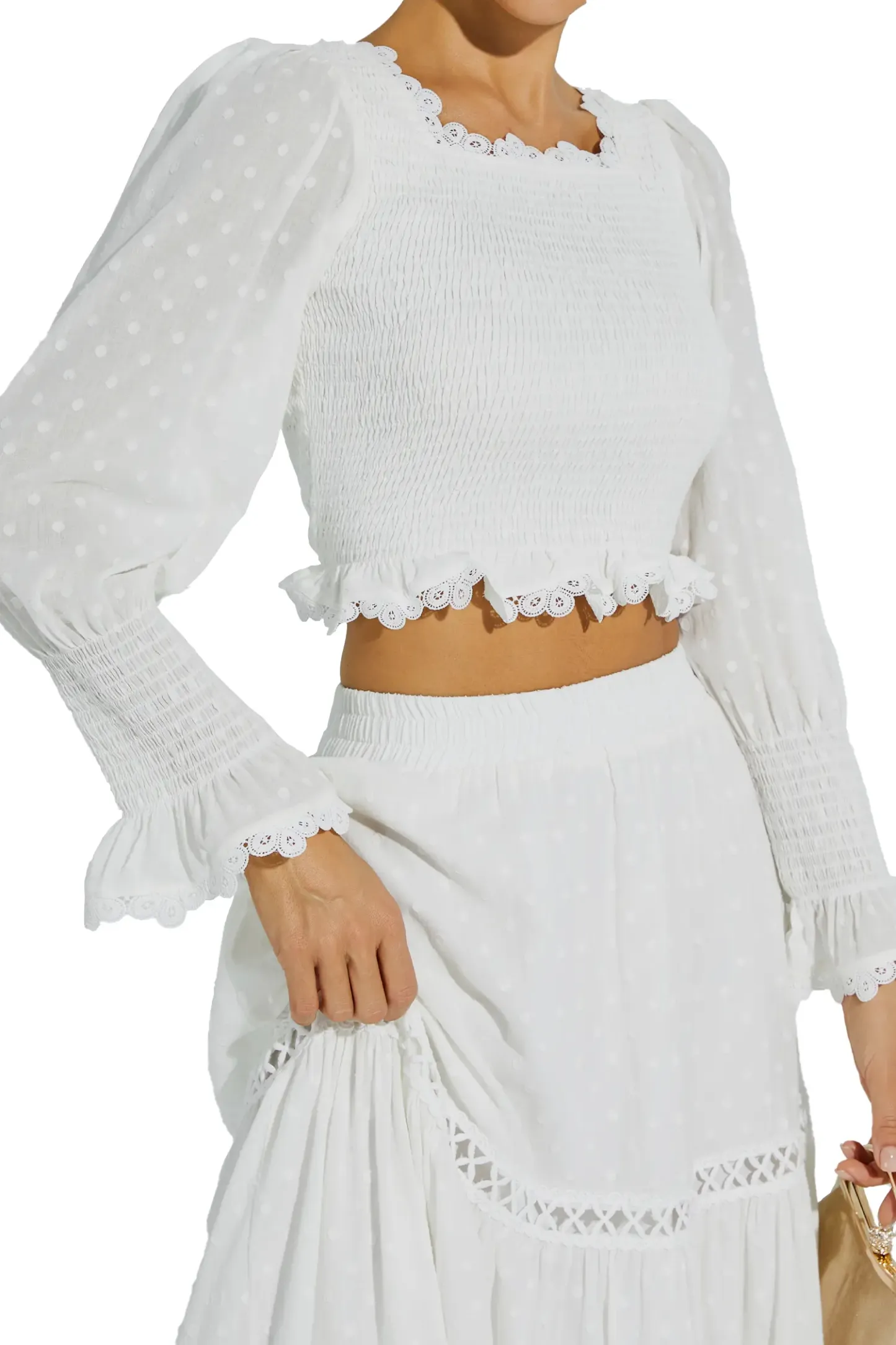 Oleander White Polka Dot Set