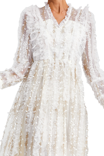 Bertram White Mesh Maxi Dress
