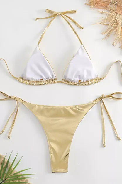 Buck Gold Halter Bikini