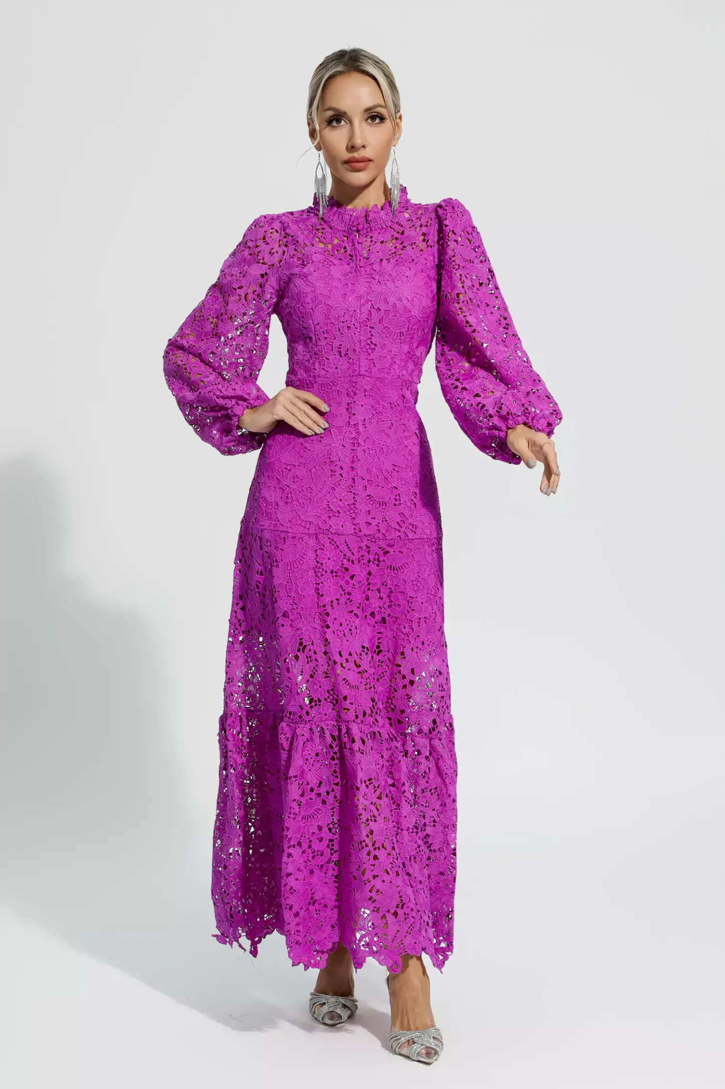 Truman Purple Cut Out Long Sleeve Dress