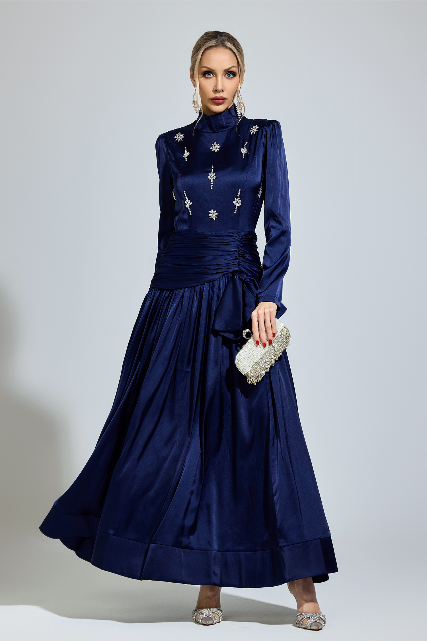 Dylan Blue Diamond Long Sleeve Dress