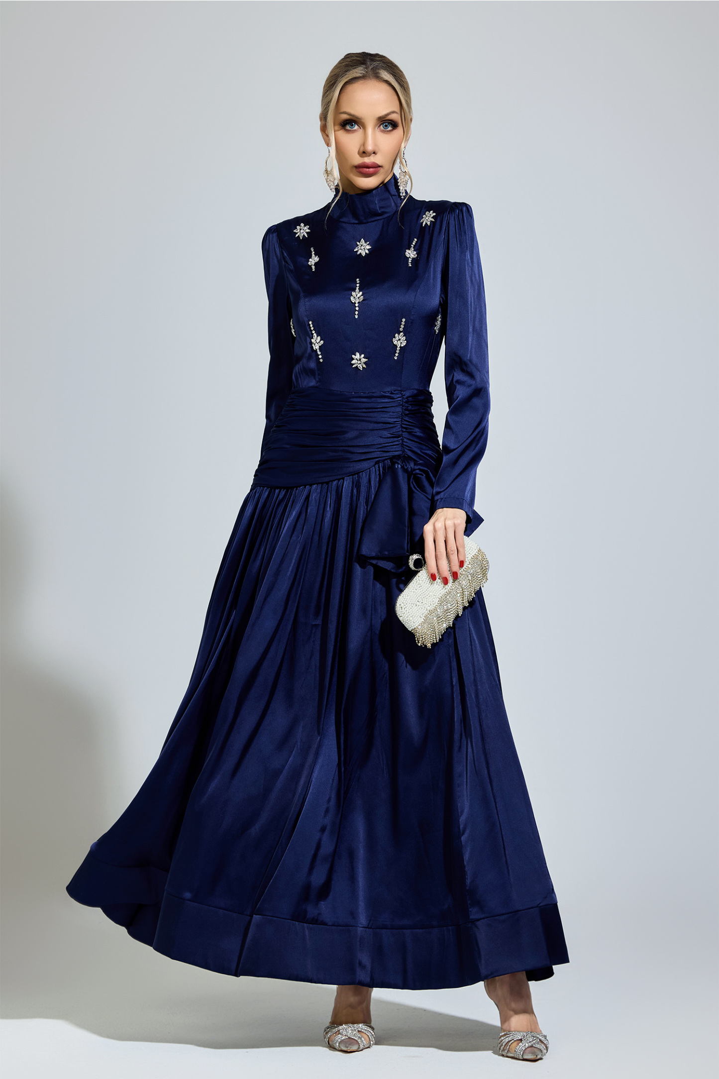 Dylan Blue Diamond Long Sleeve Dress