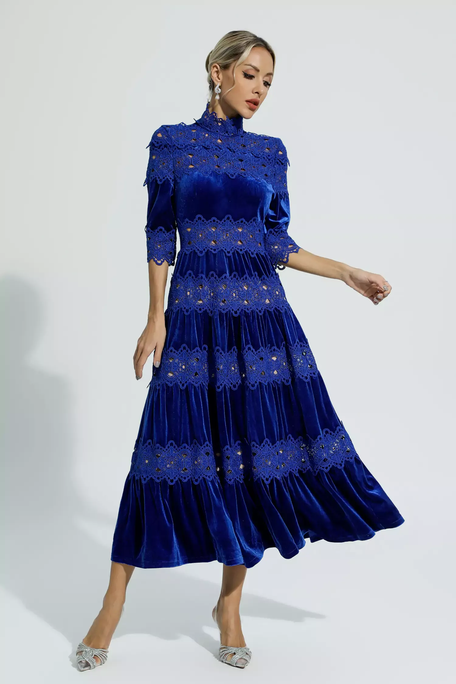 Eliot Blue Cut Out Long Sleeve Dress
