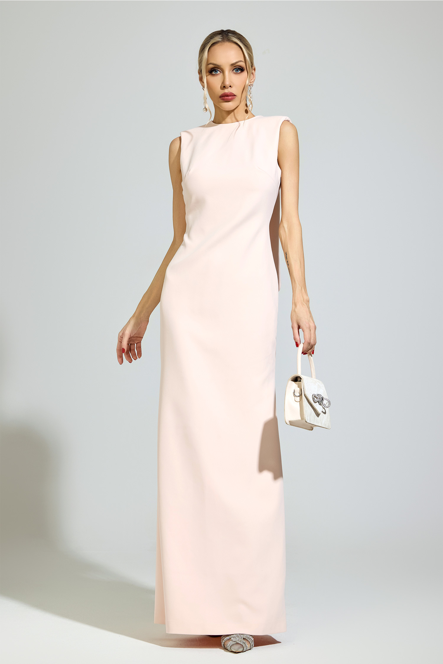 Marx Pink Backless Formal Dress