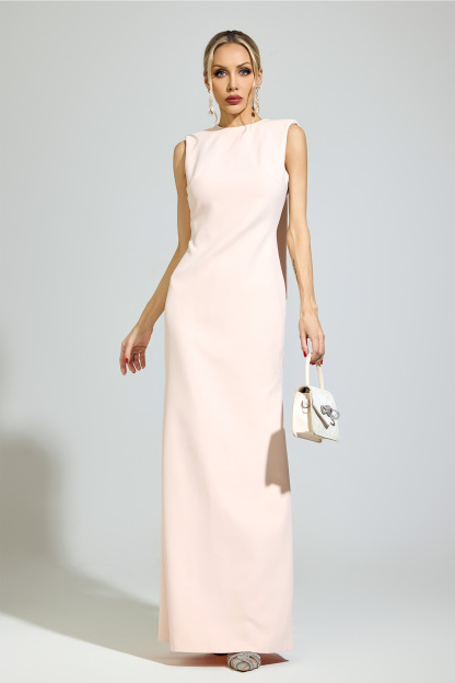 Marx Pink Backless Formal Dress