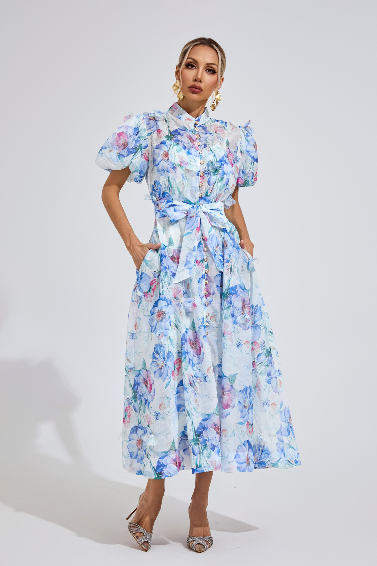 Hughes Cambridge Blue Corset Midi Dress