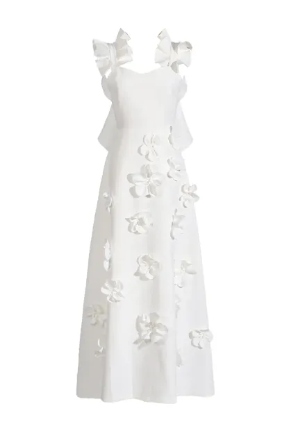 Elvis White Flower Slip Dress