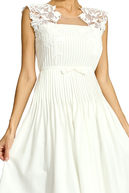 Darwin White Lace Embellished Midi Dress