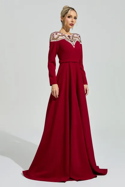 Teresa Red Tulle Evening Dress