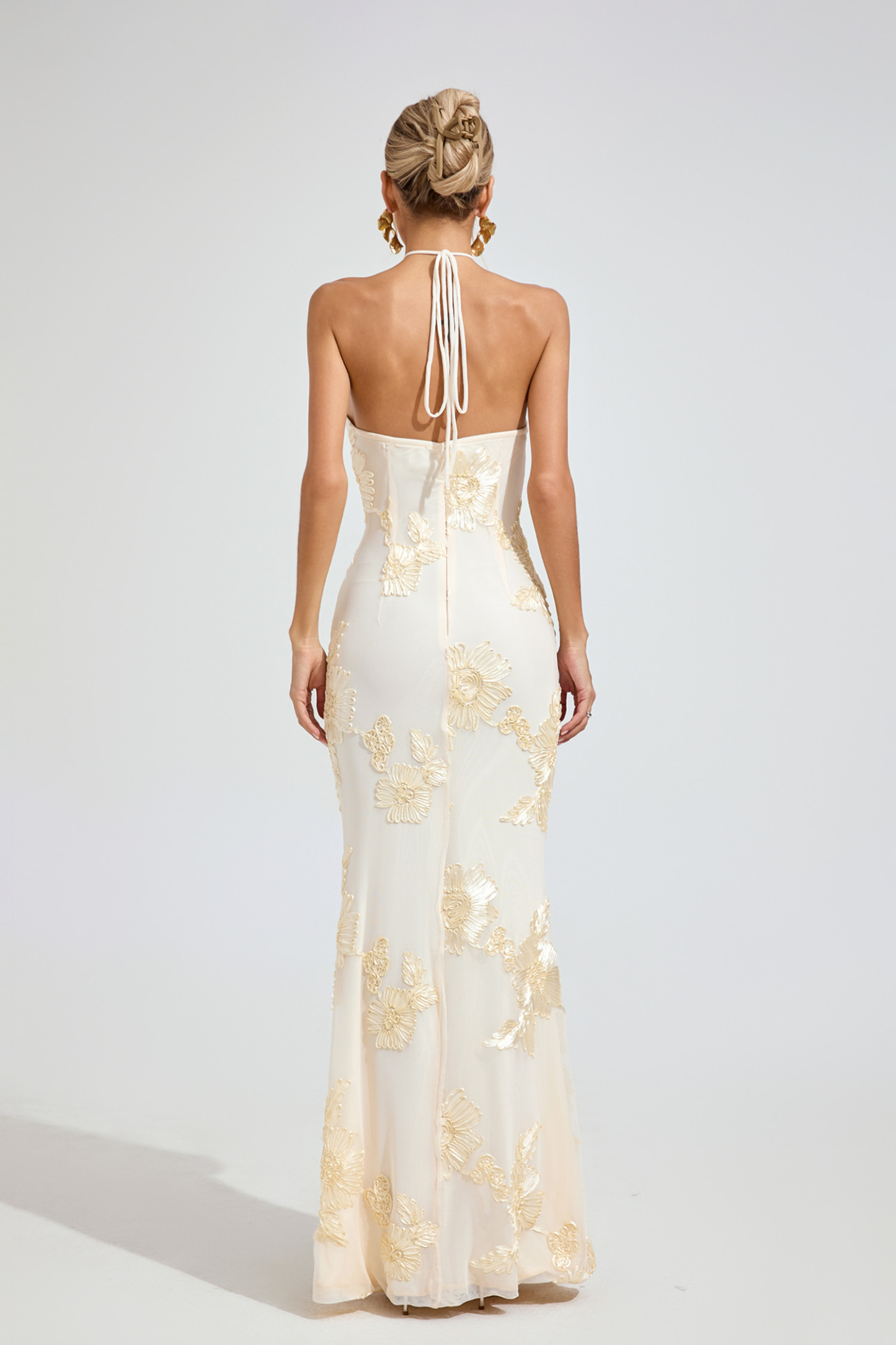 Larson Raw White STRAPLESS Maxi Dress