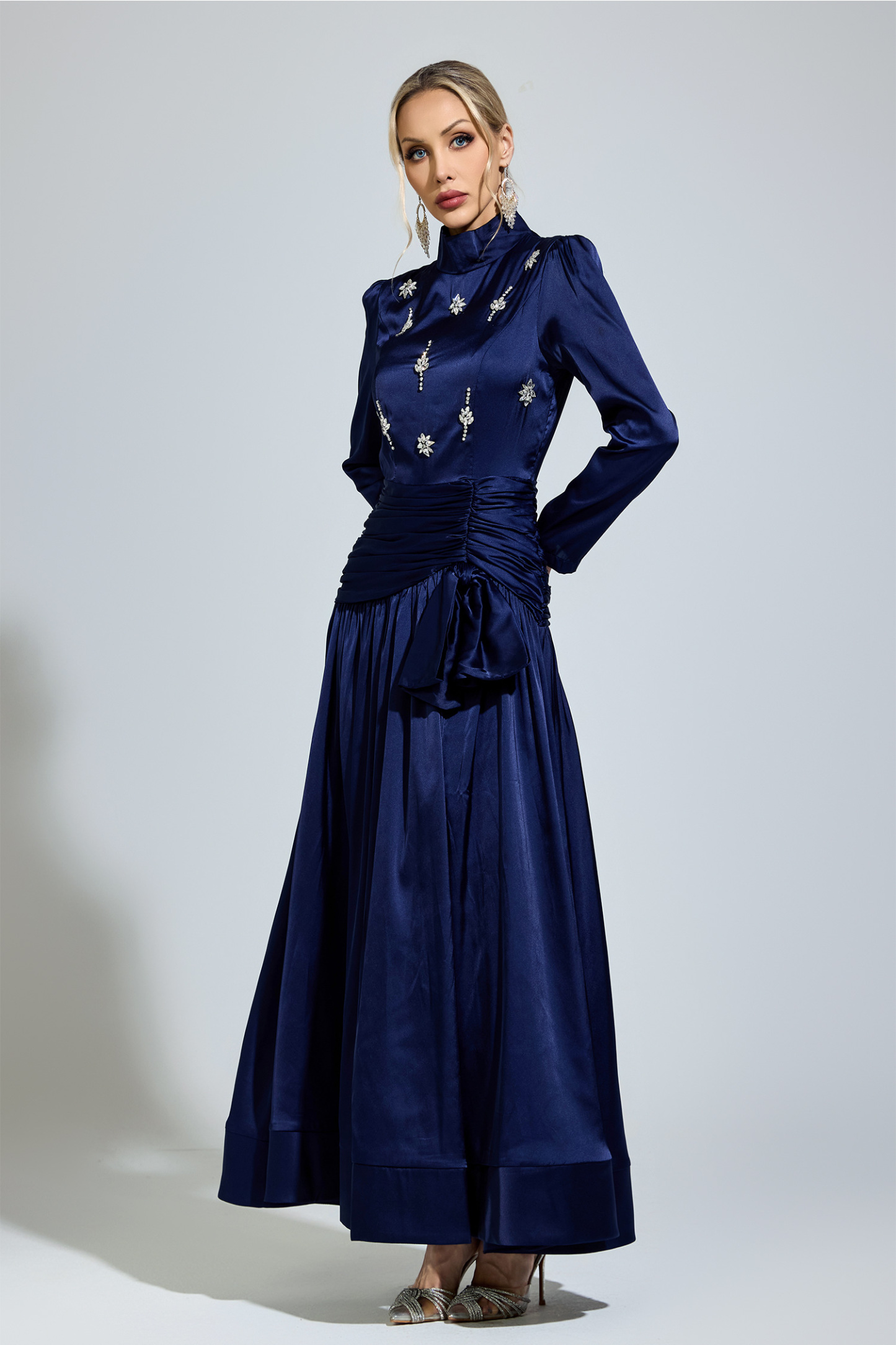 Dylan Blue Diamond Long Sleeve Dress
