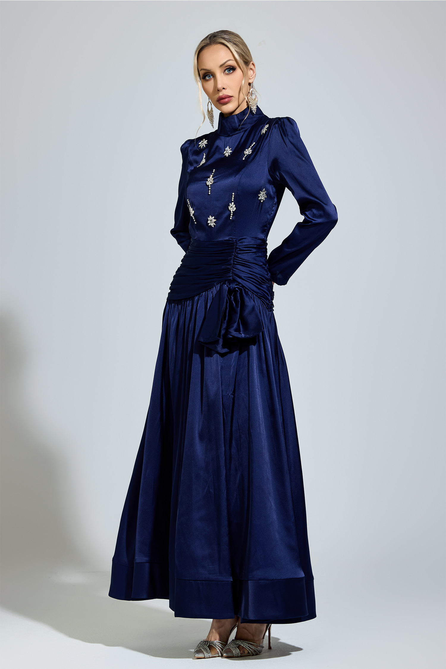 Dylan Blue Diamond Long Sleeve Dress