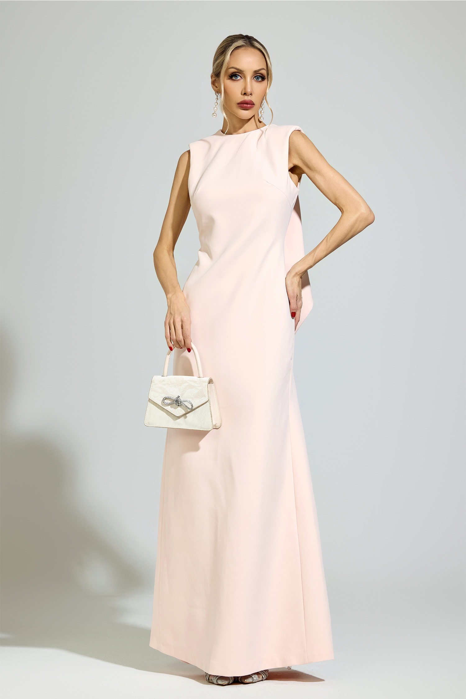 Marx Pink Backless Formal Dress