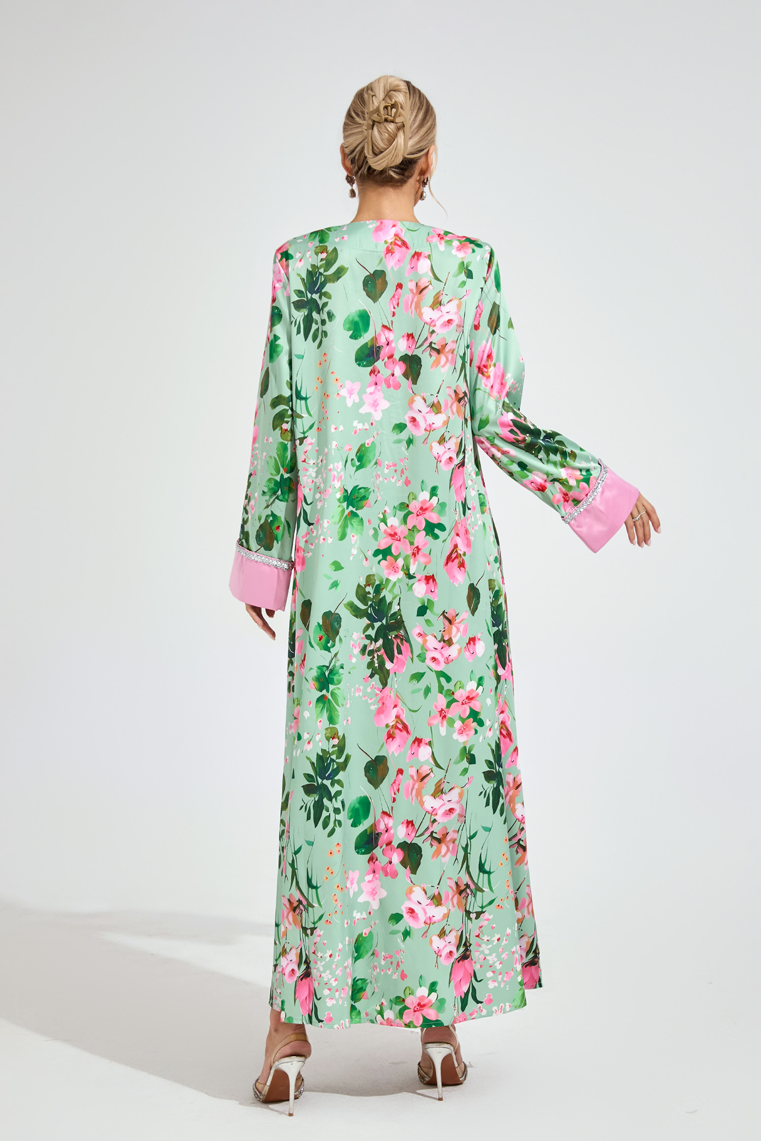 Keller Mint Green A-line  Print Floral Dress