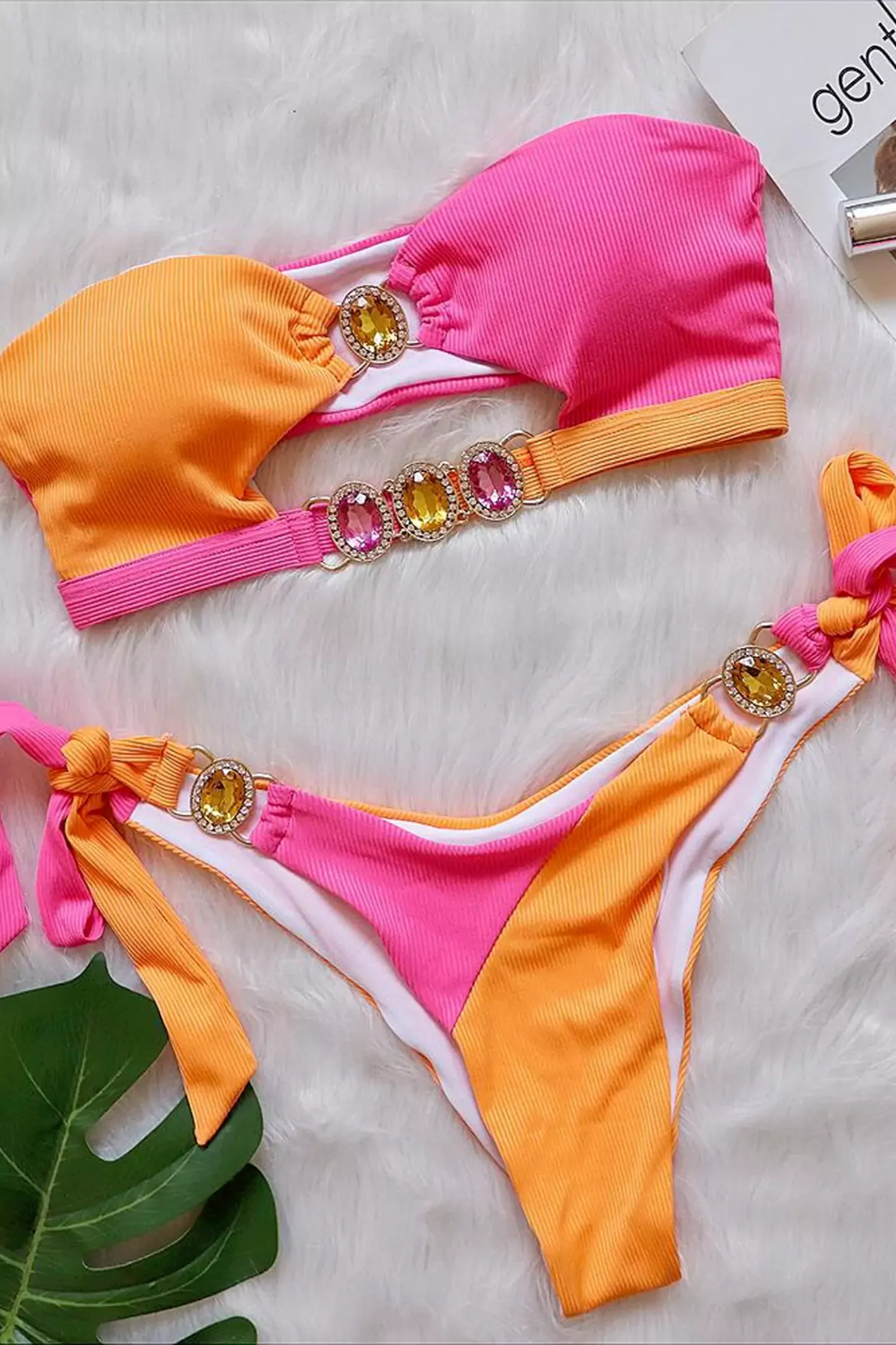 Troy Orange Diamond Bikini