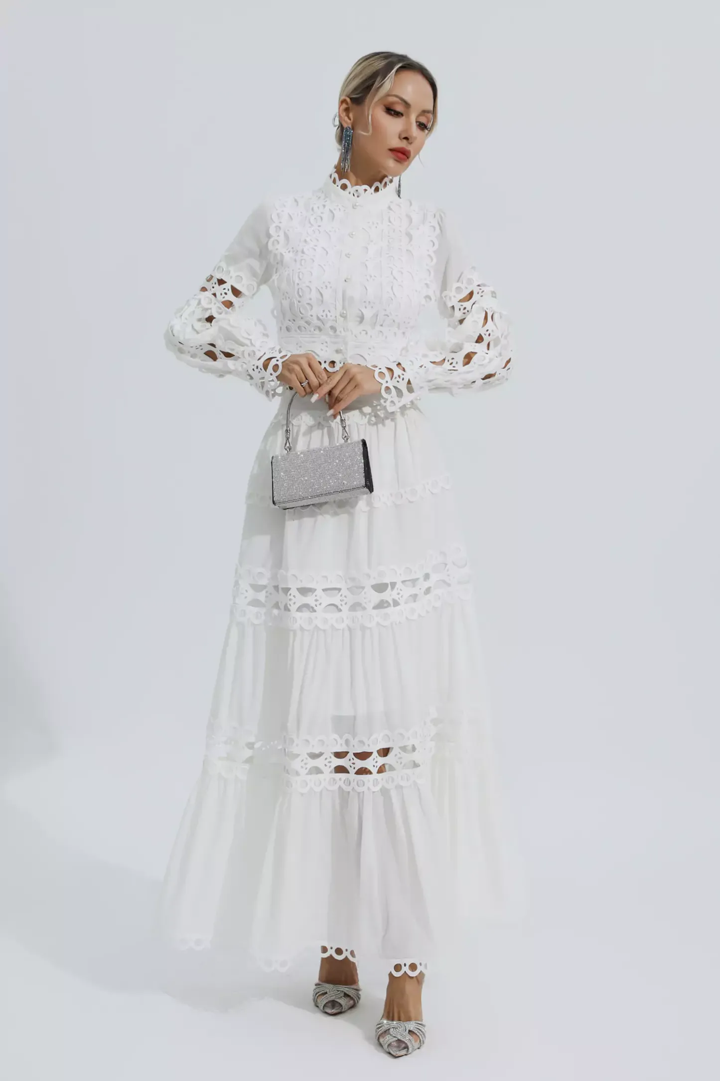 Sunflower White Lace Hollow Set