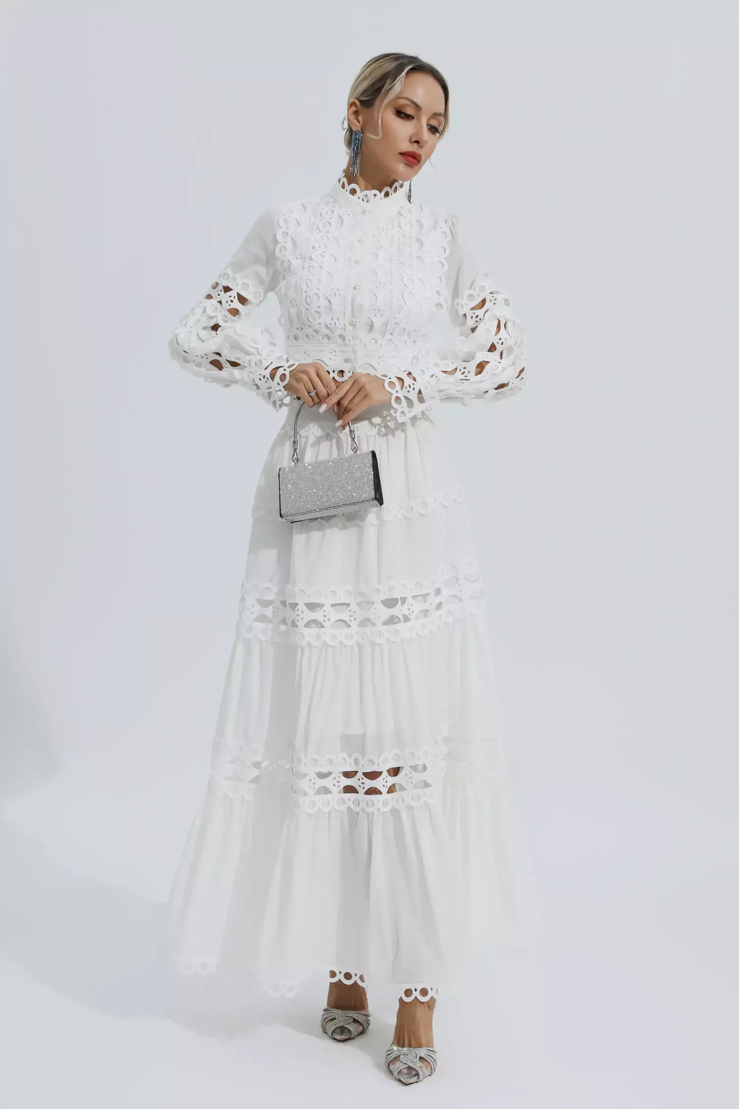 Sunflower White Lace Hollow Set