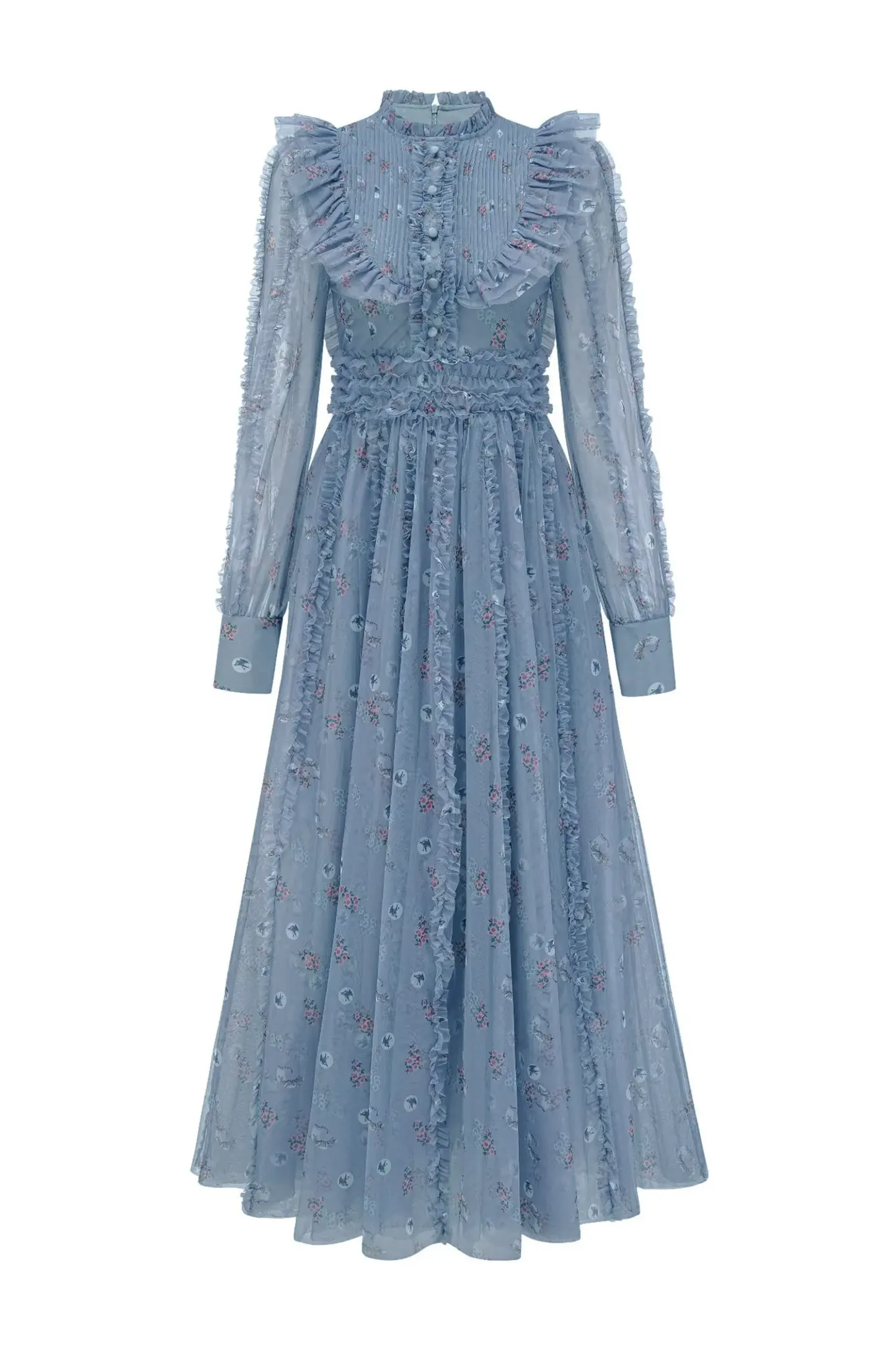 Bell Grey Floral Long Sleeve Dress