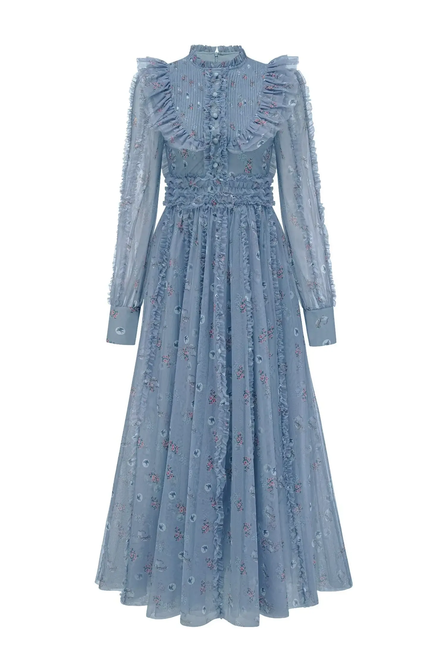 Bell Grey Floral Long Sleeve Dress