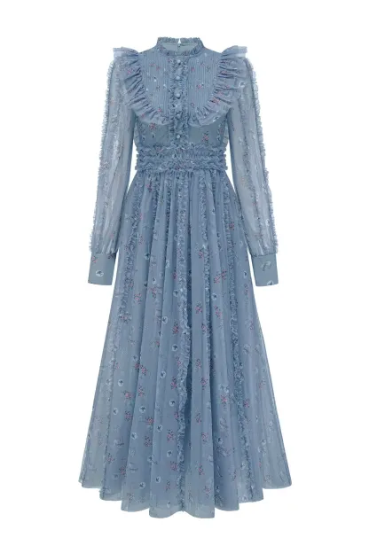 Bell Grey Floral Long Sleeve Dress