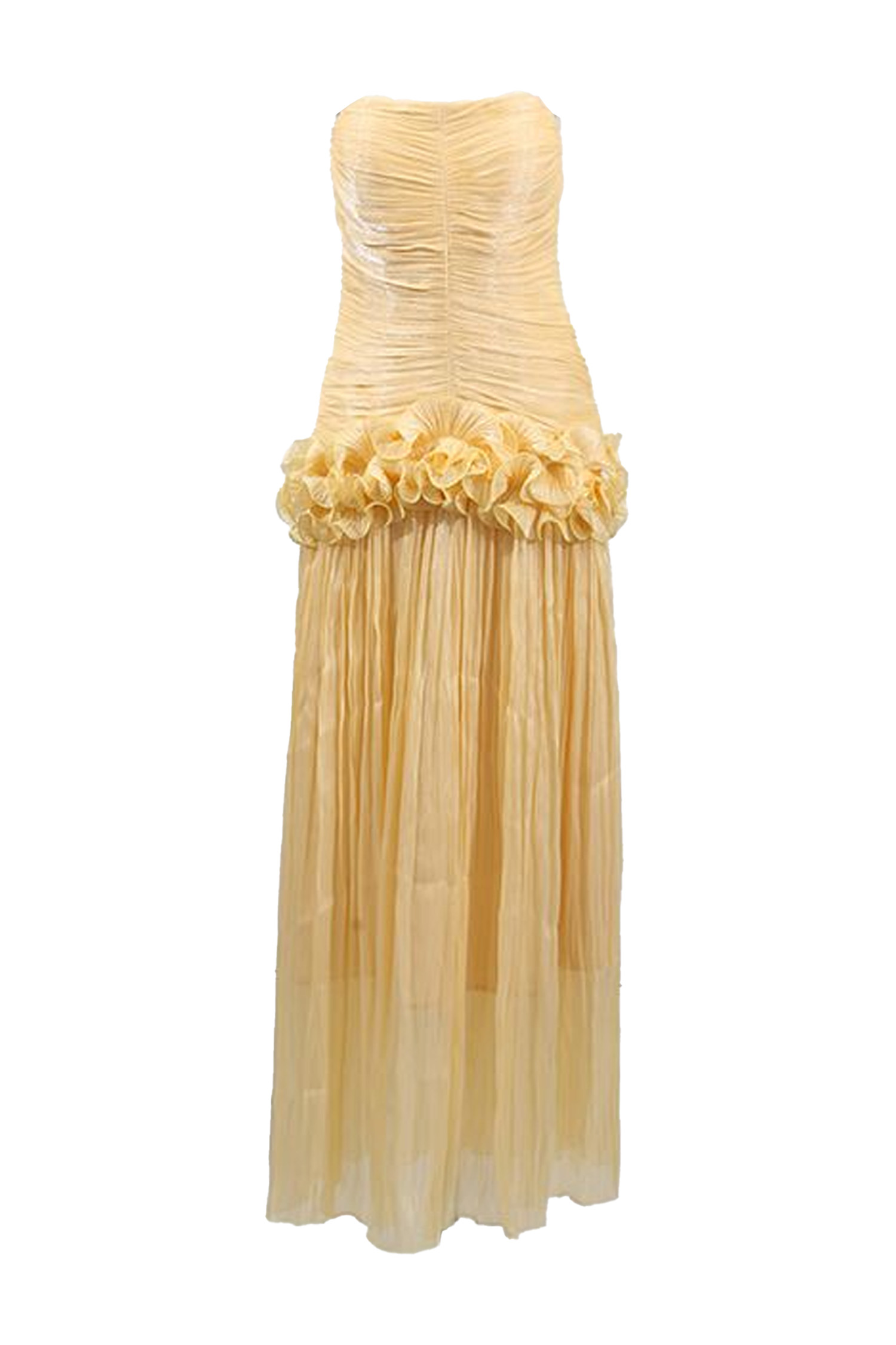 Roxanne Yellow Off Shoulder Ruffled Dress