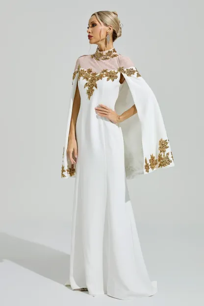 Putnam White Embroidered Sequin Dress