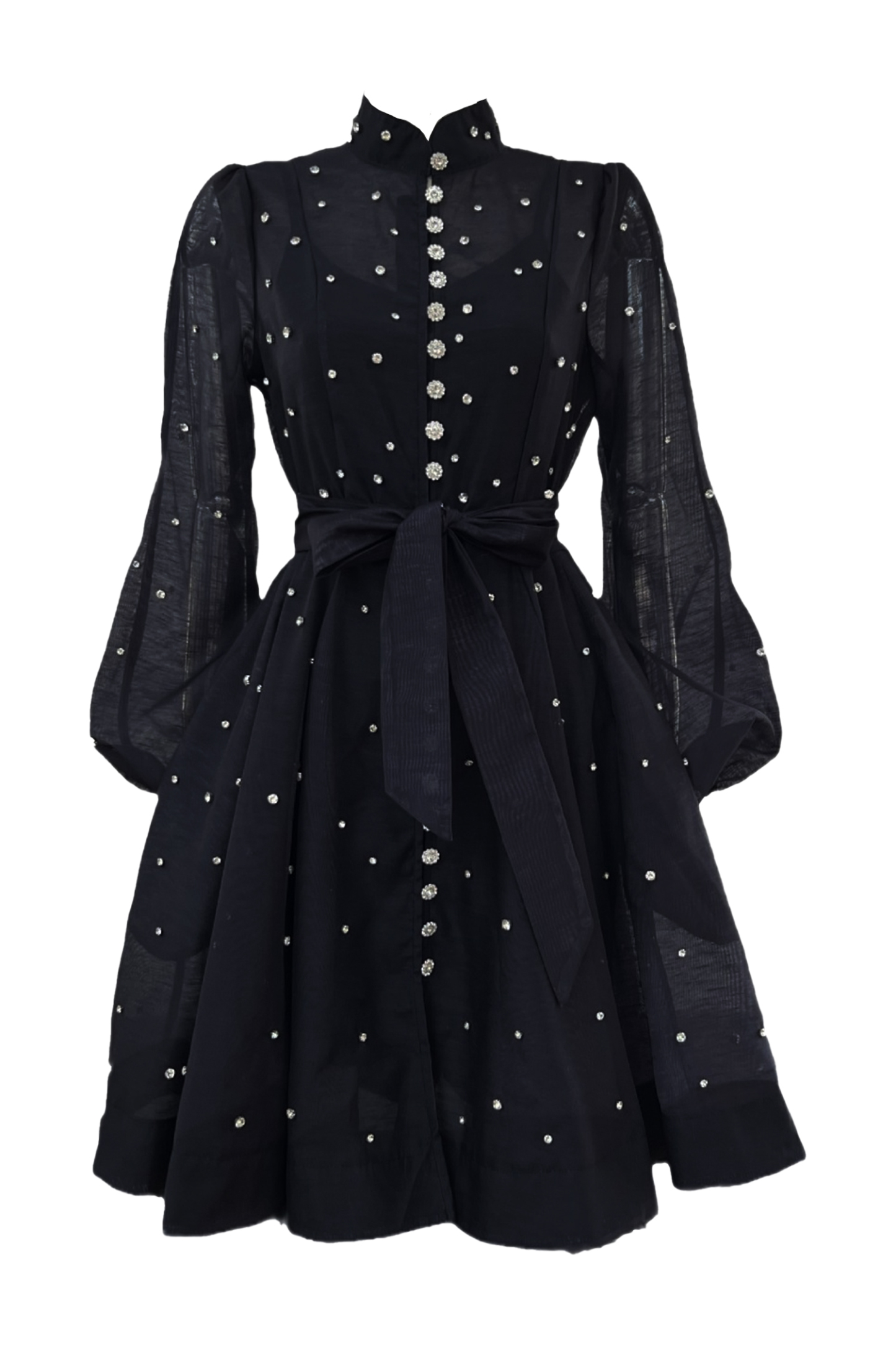 Bennett Black Diamond Embellished Mini Dress