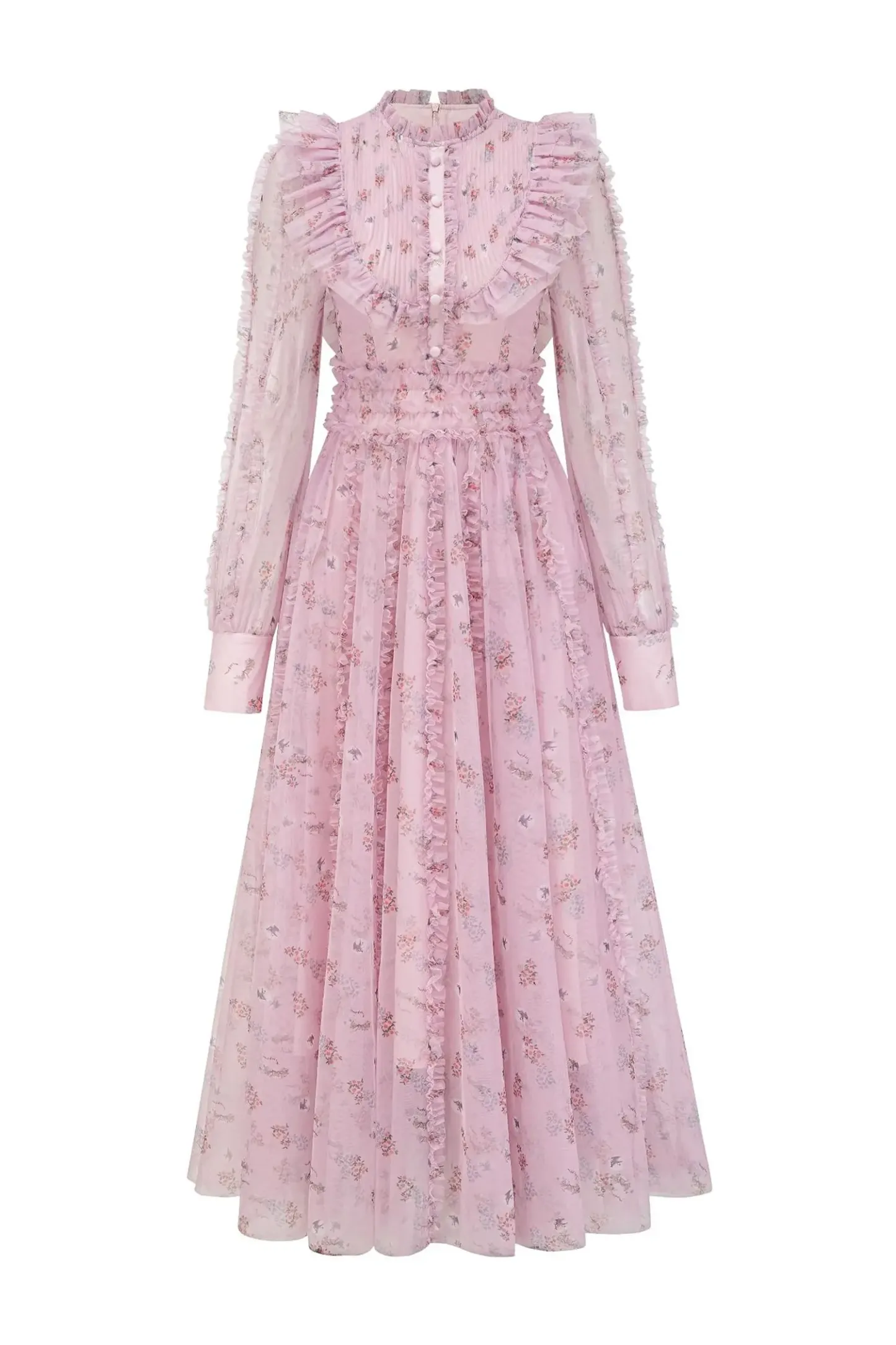 Bell Pink Floral Long Sleeve Dress