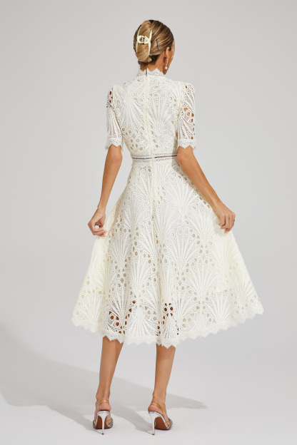 Venus White Cut Out Midi Dress