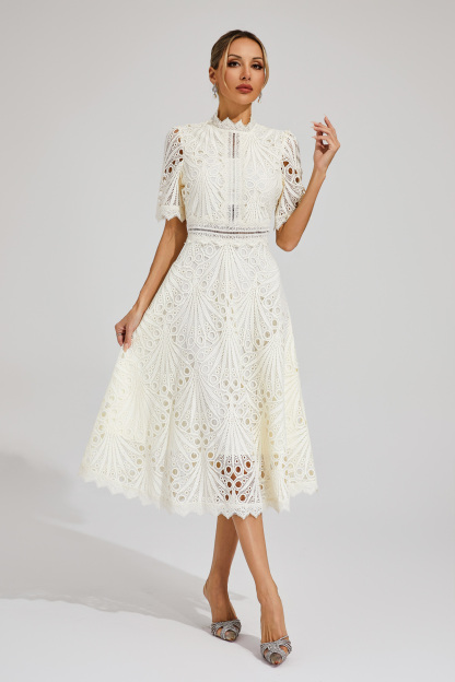 Venus White Cut Out Midi Dress