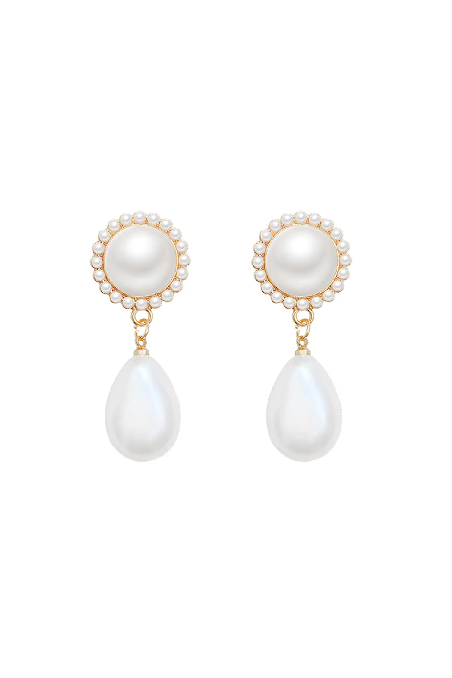 Alva White Pear Earrings